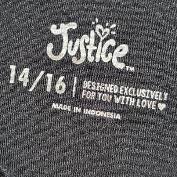 JUSTICE Set of 2 Girls Black Lightweight Crew Neck Tee Shirts - Picture 10 of 14